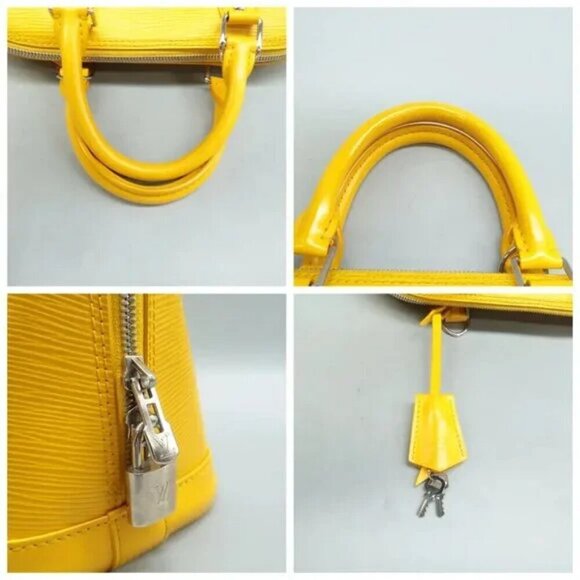 100% Authentic Louis Vuitton Alma Yellow EPI Leather Tote - Picture 8 of 12